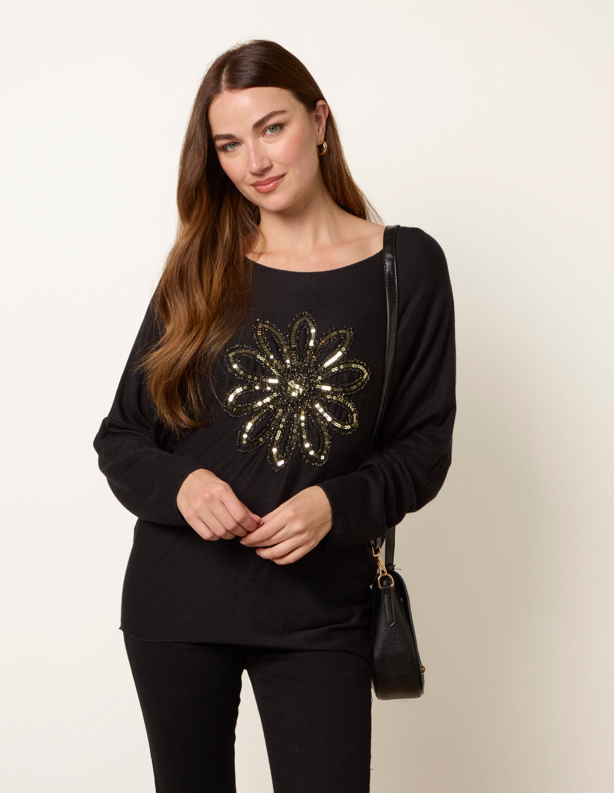 Embroidered Sequin Flower Top