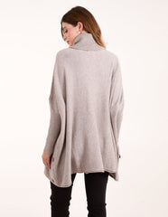 Roll Neck Button Mini Pocket Jumper