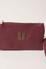 Detailed Zip Up Purse With Detachable Strap