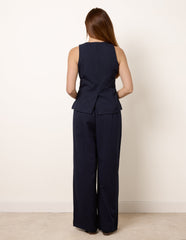 Round Neck Button Through Vest & Trouser Set