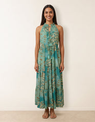 Diamante Tiered Tie Front Dress