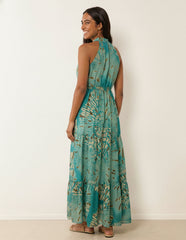 Diamante Tiered Tie Front Dress