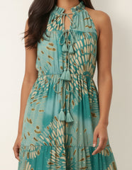 Diamante Tiered Tie Front Dress