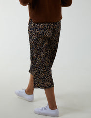 Animal Print Cropped Trousers