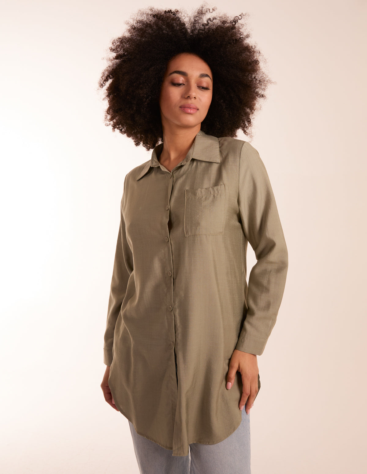 Linen Button Front Shirt
