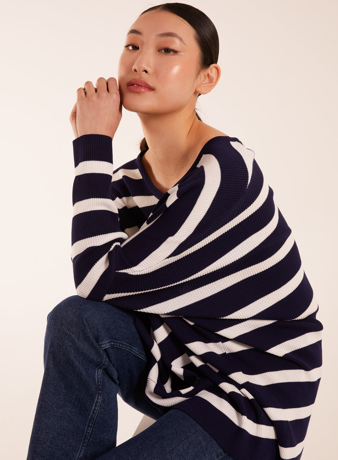 Striped V Neck Jumper