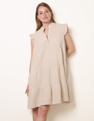 Cheesecloth Frill Sleeve Tunic