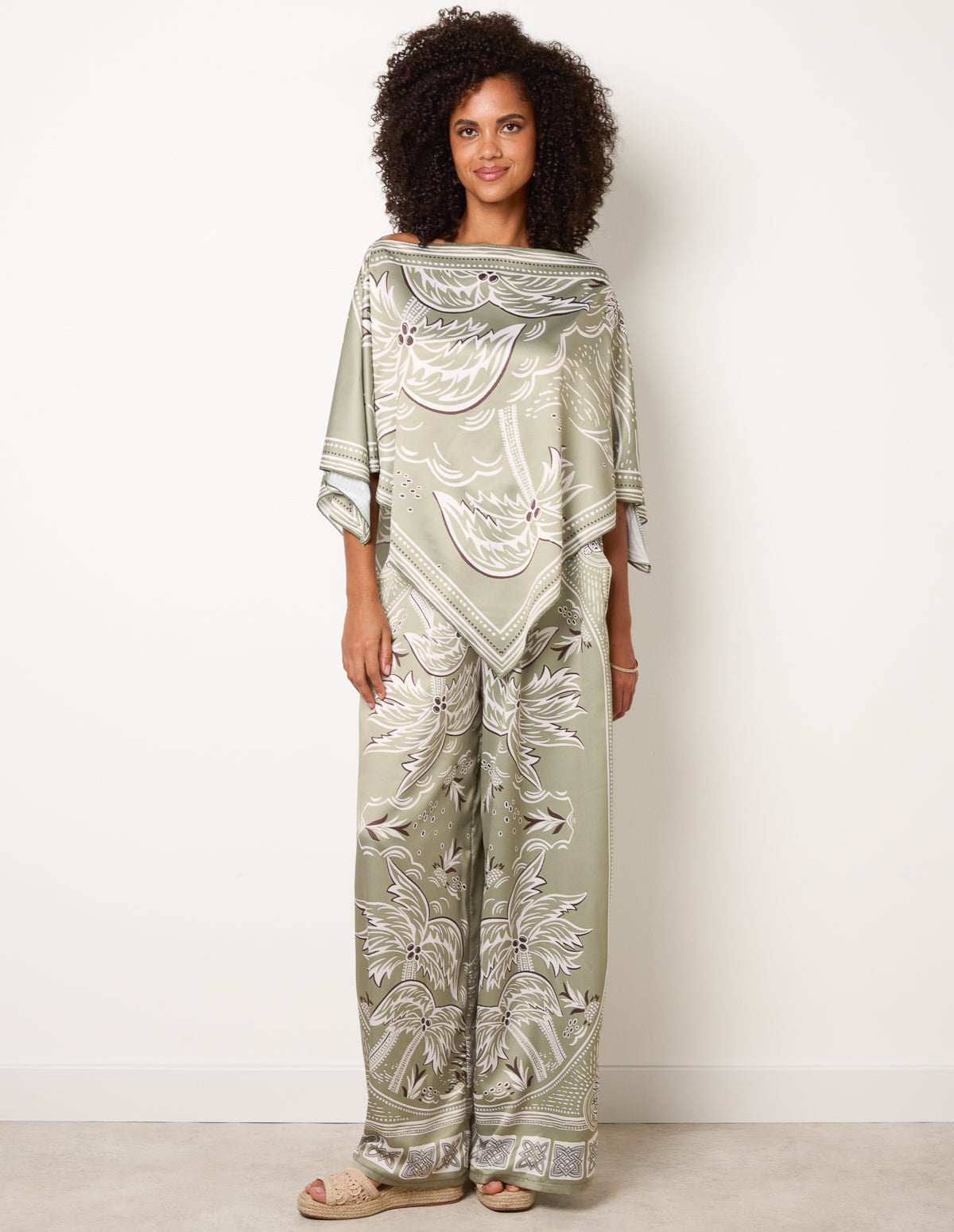 Scarf Print Trouser Set