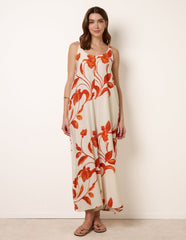 Floral Print Wide Leg Jumpsuit