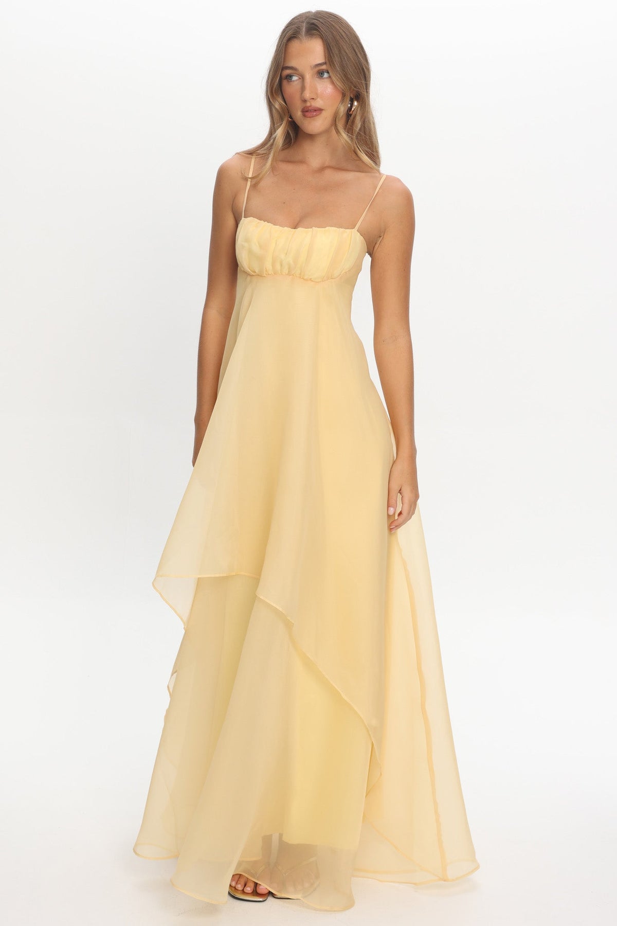 Marigold Sun Gathered Bust Maxi Dress Butter