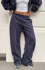 Dora Navy Barrel Leg Track Pants