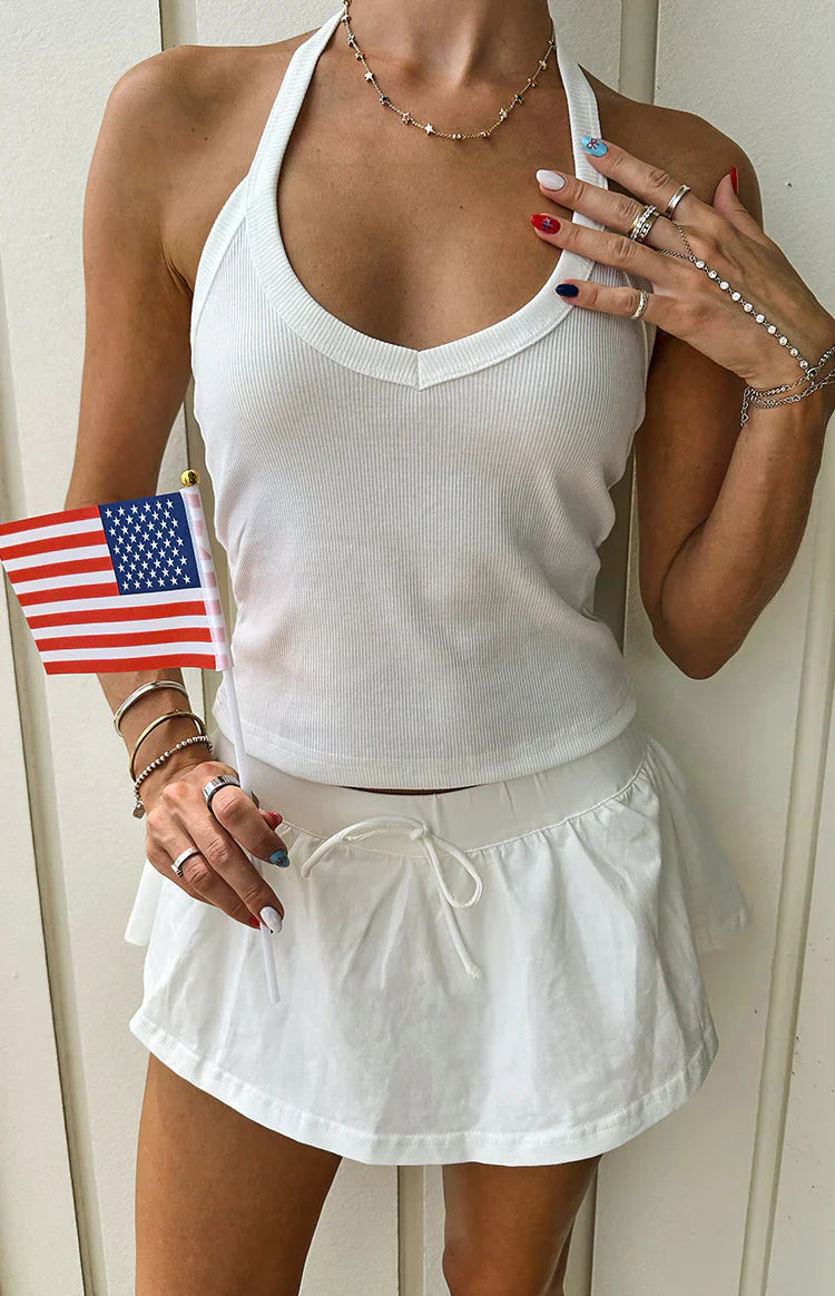 Dulcie White Micro Skort