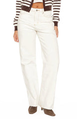 Felix Scallop Edge White Denim Jeans