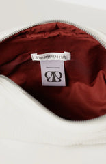 Glow Time White Embroidered Makeup Bag