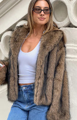 It Girl Chocolate Faux Fur Jacket