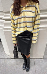 Joanie Black PU Midi Skirt