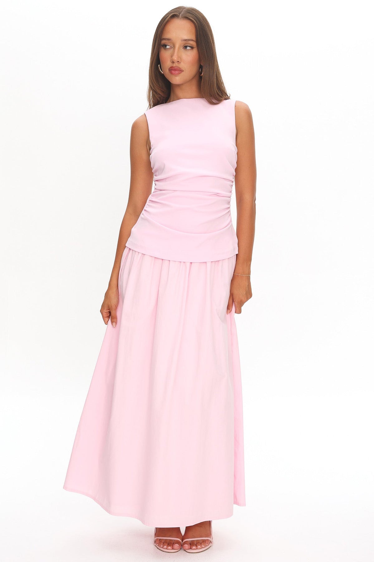 Keeeva Boatneck Maxi Dress Pink
