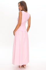 Keeeva Boatneck Maxi Dress Pink