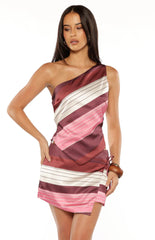 Kendall Pink Stripe Tie Skirt