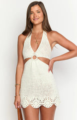 Morley Cream Crochet Mini Dress