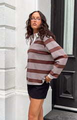 Mirabelle Brown Stripe Polo