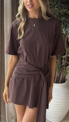 Jade Mini Dress - Chocolate