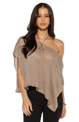 Pipa Metallic Knit Poncho
