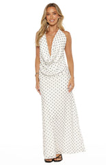 Rozie White Polka Dot Mesh Top