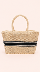 Pam Faux Straw Tote Bag - Ivory