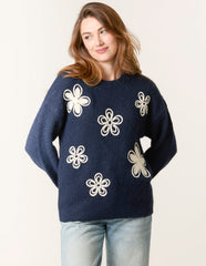 Jumper With Embroidered Flowers