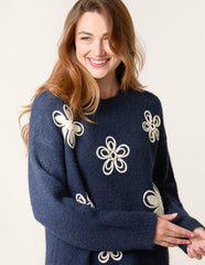 Jumper With Embroidered Flowers