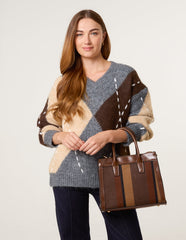 Argyle Knitted Patterned Jumper