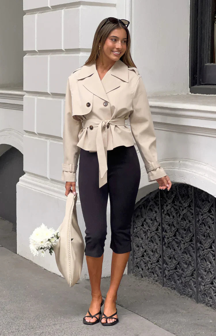 Wilda Cream Cropped Trench Coat