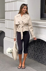 Wilda Cream Cropped Trench Coat