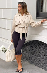 Wilda Cream Cropped Trench Coat