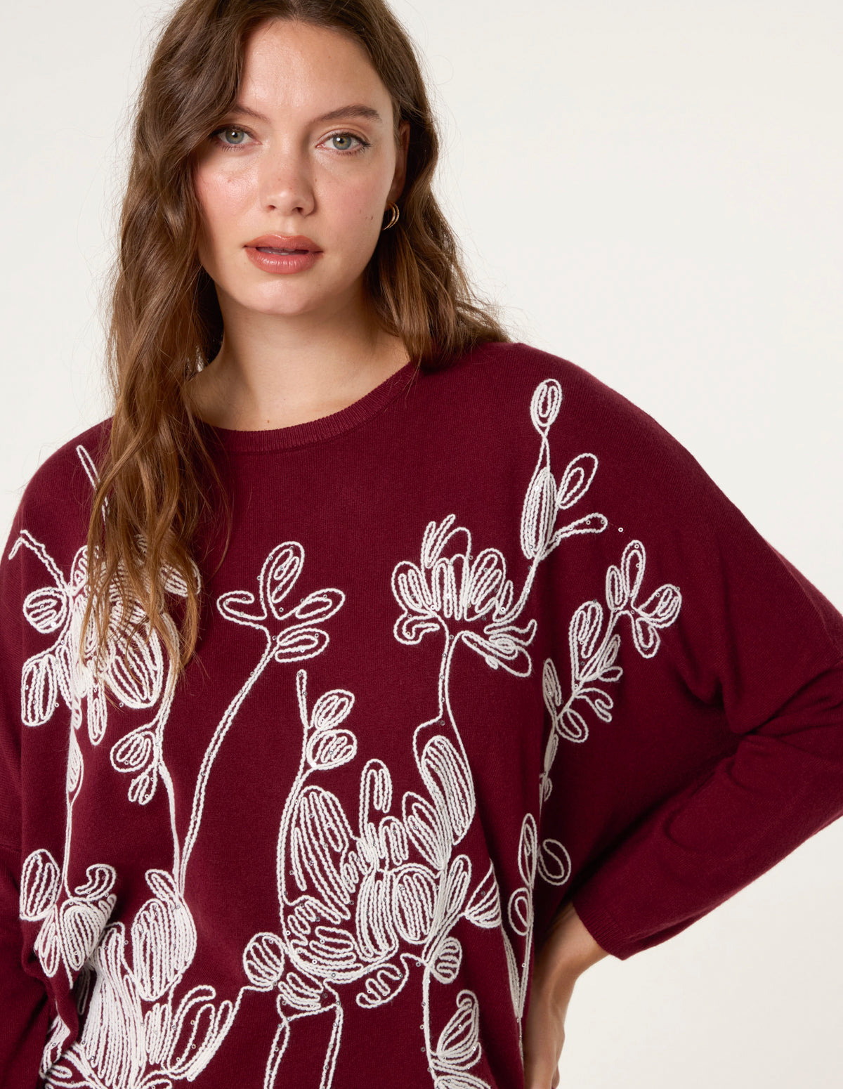 Embroidered Round Neck Jumper