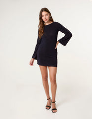 Glitter Mini Dress With Back Tie