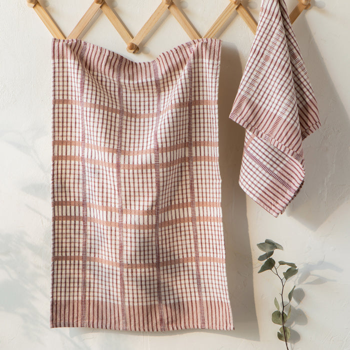 Bisque Finley Check Dishtowels Set of 2