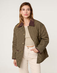 Diamond Quilted Oversized Coat