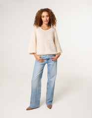 Pointelle Knit Batwing Jumper