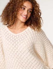 Pointelle Knit Batwing Jumper