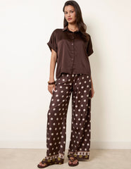 Tie Shirt Polka Dot Trouser Set