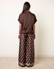 Tie Shirt Polka Dot Trouser Set