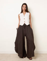 Extreme Wide Leg Linen Trousers