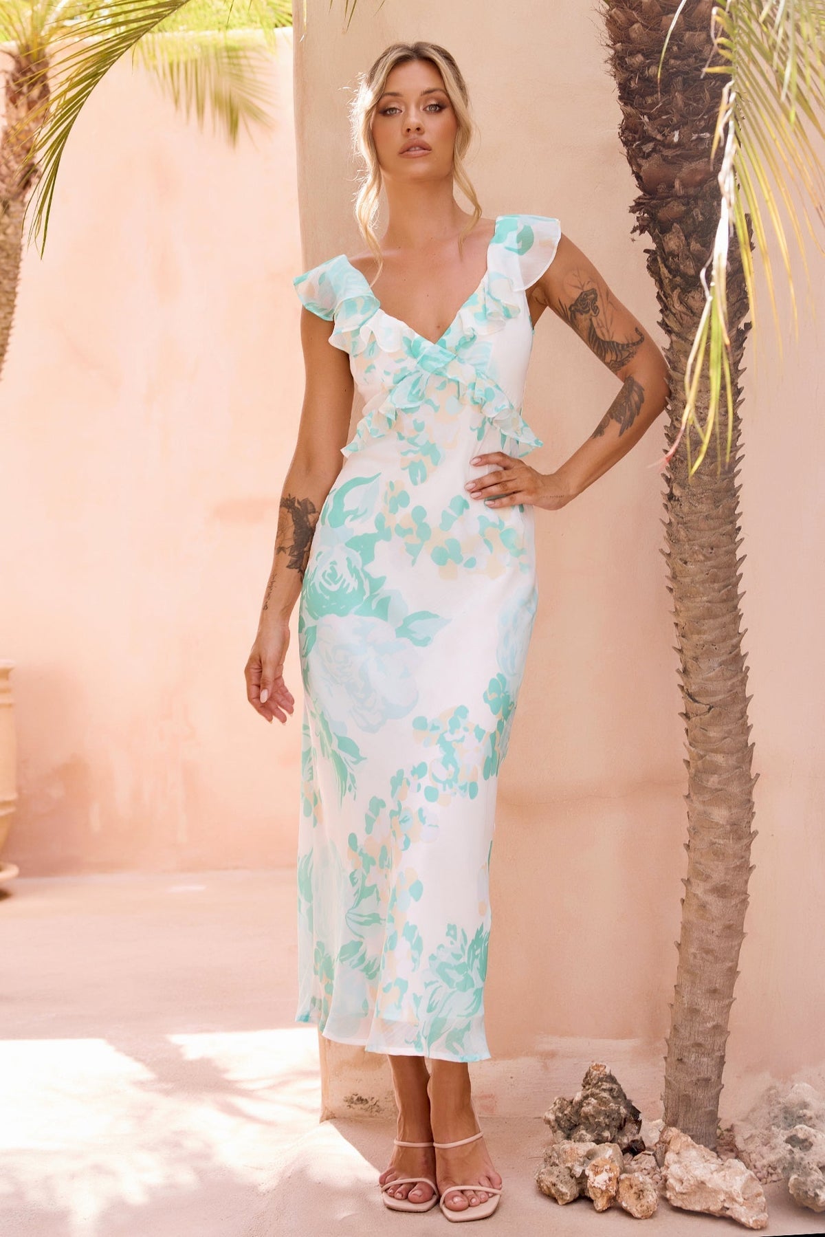Dazzling Dreams Midi Dress - Mint