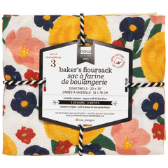 Full Bloom Baker's Floursack Dishtowels Set of 3