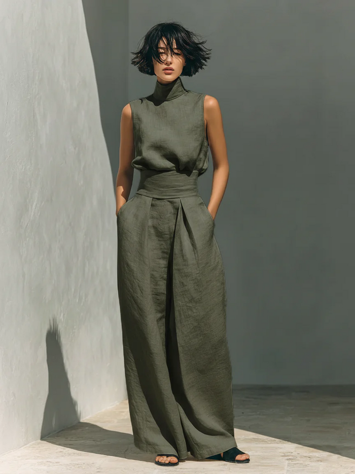 Nuria | Minimalist Sleeveless Top Set • S1