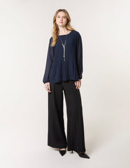 Long Sleeve Pleated Top