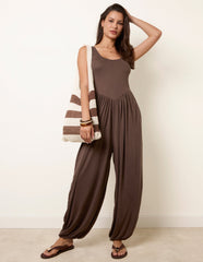 Jersey Balloon Leg Jumpsuit With Pockets