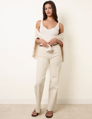 Hem Wide Leg Soft Jeans